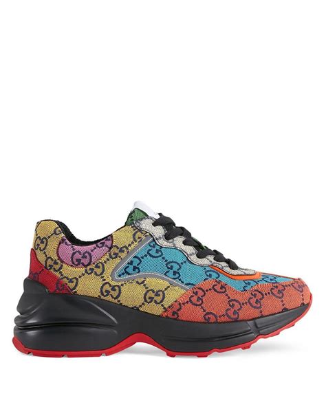 women's gg rhyton sneaker gucci|gucci rhyton mixed media sneakers.